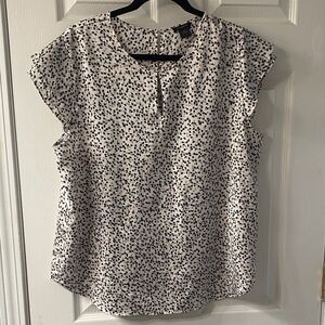 Ann Taylor Cream and Black Speckled Blouse